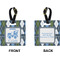 Blue Argyle Square Luggage Tag (Front + Back)