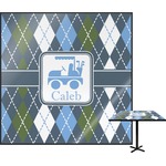 Blue Argyle Square Table Top - 30" (Personalized)