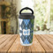 Blue Argyle Stainless Steel Travel Cup Lifestyle