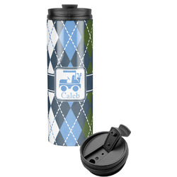 Blue Argyle Stainless Steel Skinny Tumbler (Personalized)
