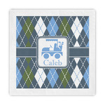 Blue Argyle Standard Decorative Napkins (Personalized)
