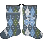 Blue Argyle Holiday Stocking - Double-Sided - Neoprene