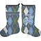 Blue Argyle Holiday Stocking - Double-Sided - Neoprene