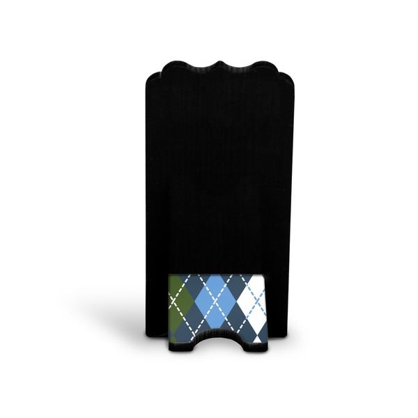 Blue Argyle Stylized Phone Stand - Back