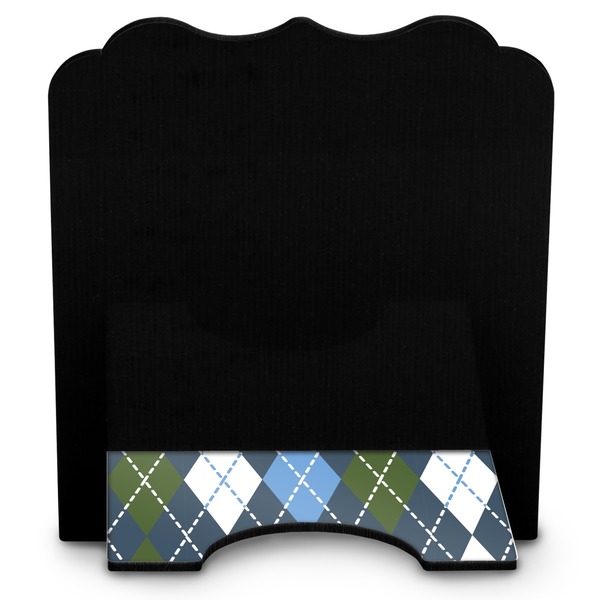 Blue Argyle Stylized Tablet Stand - Back