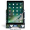 Blue Argyle Stylized Tablet Stand - Front with ipad
