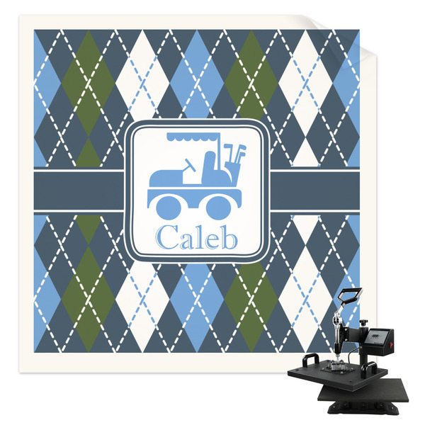 Custom Blue Argyle Sublimation Transfer - Pocket (Personalized)