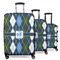 Blue Argyle Suitcase Set 1 - MAIN