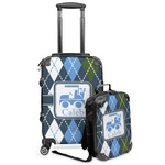 Blue Argyle Kids 2-Piece Luggage Set - Suitcase & Backpack (Personalized)