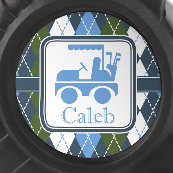 Blue Argyle Tape Measure - 25ft - detail