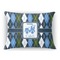 Blue Argyle Throw Pillow (Rectangular - 12x16)