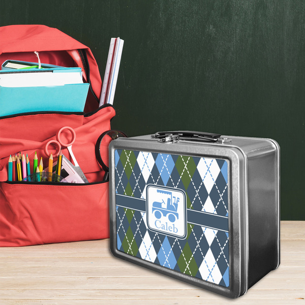 Blue Argyle Tin Lunchbox - LIFESTYLE