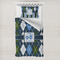 Blue Argyle Toddler Bedding w/ Name or Text