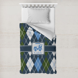 Blue Argyle Toddler Duvet Cover w/ Name or Text