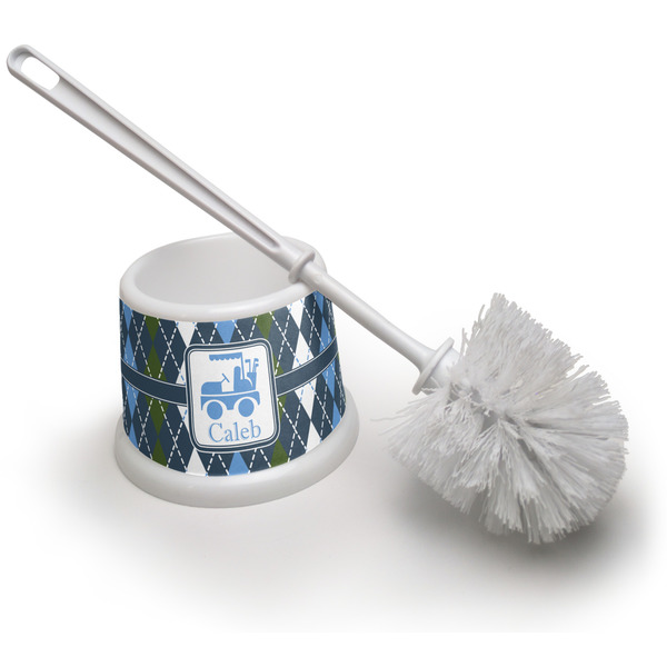 Custom Blue Argyle Toilet Brush (Personalized)