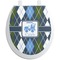 Blue Argyle Toilet Seat Decal (Personalized)