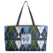 Blue Argyle Beach Totes Bag - w/ Black Handles (Personalized)