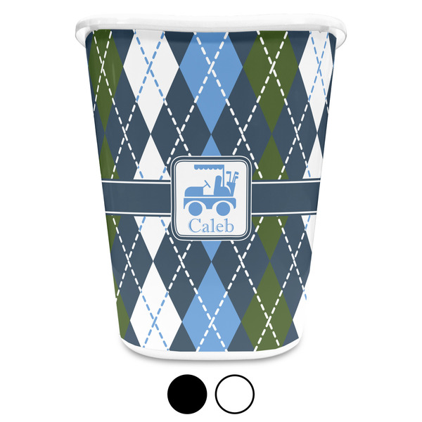 Blue Argyle Trash Can Aggregate