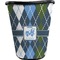 Blue Argyle Waste Basket - Single Sided (Black) (Personalized)