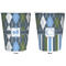 Blue Argyle Trash Can White - Front and Back - Apvl