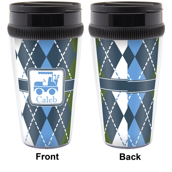 Blue Argyle Travel Mug Approval (Personalized)