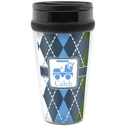 Blue Argyle Acrylic Travel Mug without Handle (Personalized)