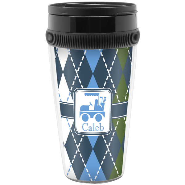 Custom Blue Argyle Acrylic Travel Mug without Handle (Personalized)
