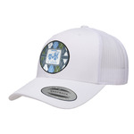 Blue Argyle Trucker Hat - White (Personalized)