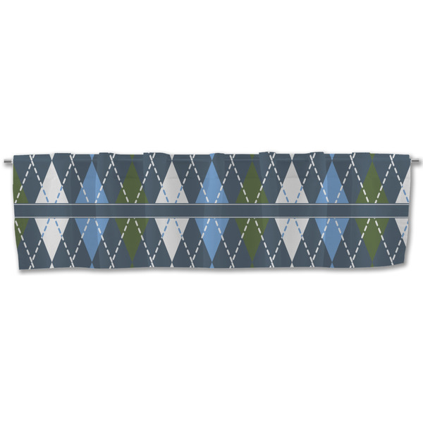 Blue Argyle Valance - Front