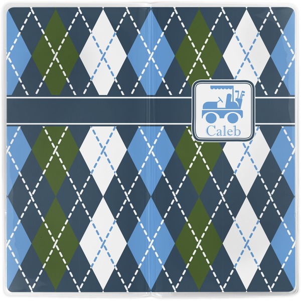 Blue Argyle Vinyl Document Wallet - Apvl