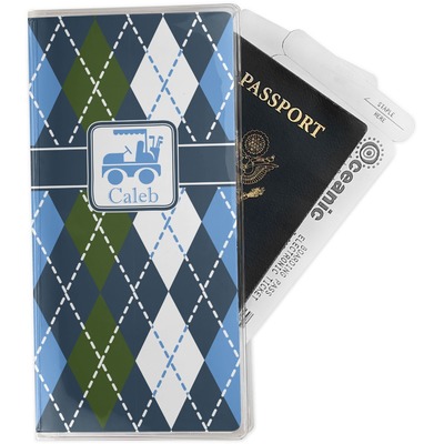 Blue Argyle Travel Document Holder