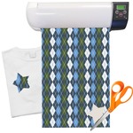 Blue Argyle Heat Transfer Vinyl Sheet (12"x18")