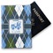 Blue Argyle Vinyl Passport Holder - Front