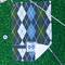 Blue Argyle Waffle Weave Golf Towel - In Context