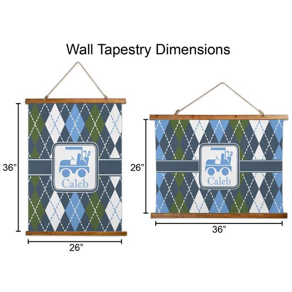 Blue Argyle Wall Hanging Tapestries - Parent/Sizing