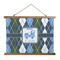 Blue Argyle Wall Hanging Tapestry - Landscape - MAIN