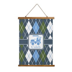 Blue Argyle Wall Hanging Tapestry - Tall (Personalized)