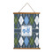 Blue Argyle Wall Hanging Tapestry - Portrait - MAIN