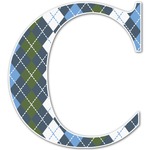Blue Argyle Letter Decal - Small (Personalized)