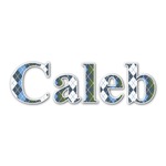 Blue Argyle Name/Text Decal - Large (Personalized)