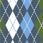 Blue Argyle Wallpaper & Surface Covering (Water Activated 24"x 24" Sample)