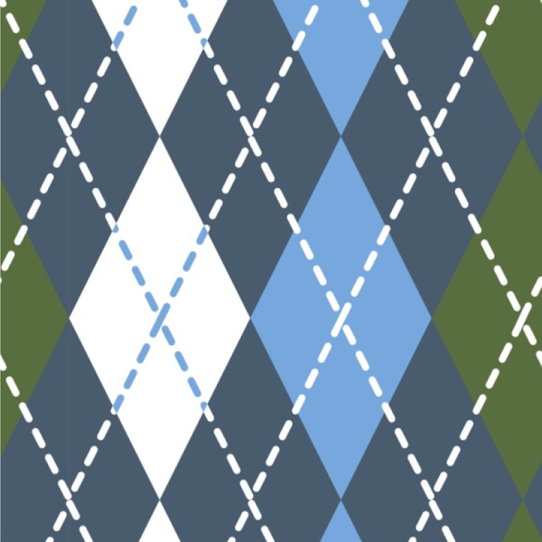 Custom Blue Argyle Wallpaper & Surface Covering (Water Activated 24"x 24" Sample)