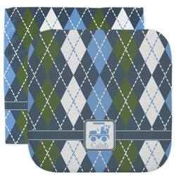 Blue Argyle Facecloth / Wash Cloth (Personalized)