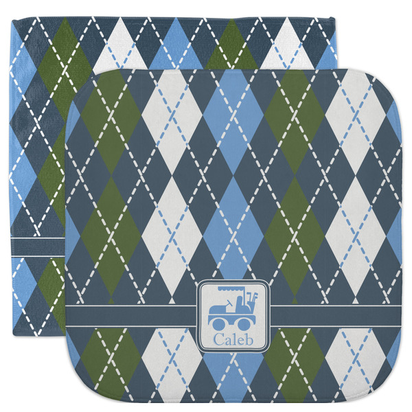Custom Blue Argyle Facecloth / Wash Cloth (Personalized)