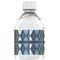 Blue Argyle Water Bottle Label - Back View