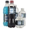 Blue Argyle Water Bottle Label - Multiple Bottle Sizes