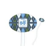 Blue Argyle Oval Stir Sticks (Personalized)