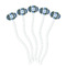 Blue Argyle White Plastic 7" Stir Stick - Oval - Fan