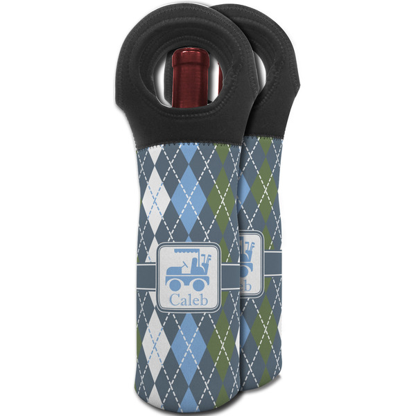 Blue Argyle Wine Tote Bag - MAIN