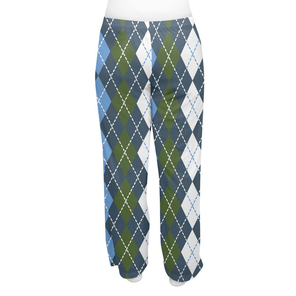 Blue Argyle Women's Pj on model - Back